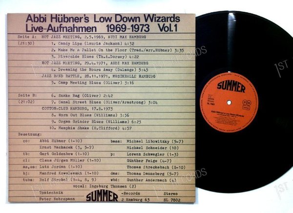 Abbi Hübner's Low Down Wizards - Live-Aufnahmen 1969-1973 Vol. 1 GER LP (VG+/VG)