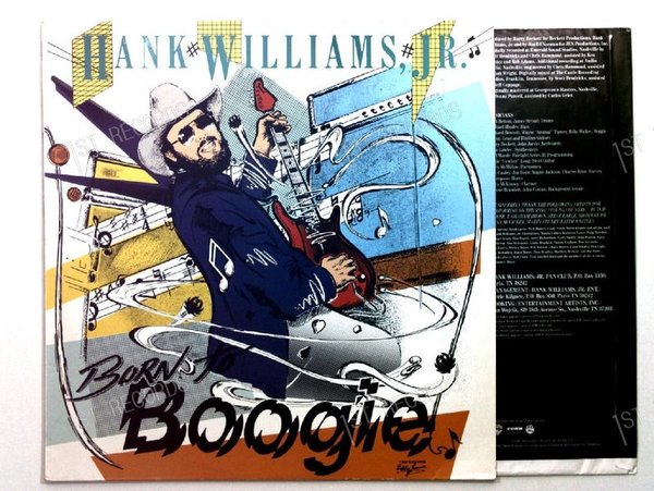 Hank Williams Jr. - Born To Boogie GER LP 1987 + Innerbag (VG+/VG+)