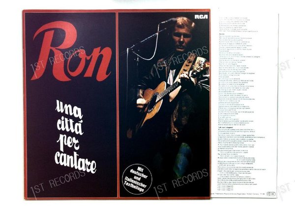 Ron - Una Città Per Cantare GER LP 1980 + Innerbag (VG+/VG+)