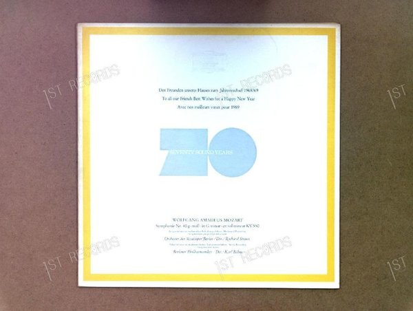 Various - Symphonie Nr. 40 G-Moll KV 550 GER LP 1968 FOC (VG/VG+)