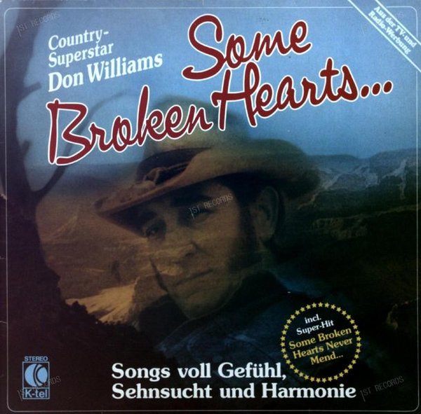 Don Williams - Some Broken Hearts LP 1988 (VG+/VG+) (VG+/VG+)