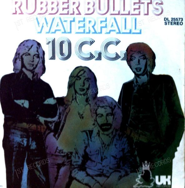 10 C.C. - Rubber Bullets / Waterfall GER 7in 1973 (VG+/VG) (VG+/VG)