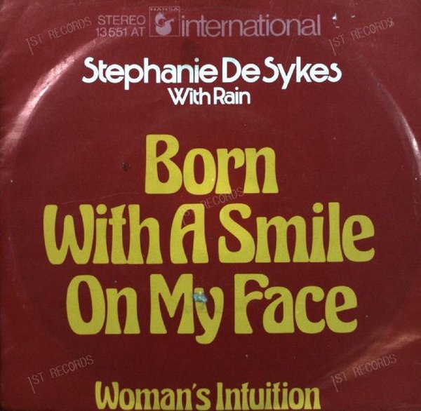 Stephanie De Sykes With Rain - Born With A Smile On My Face 7in 1974 (VG/VG)