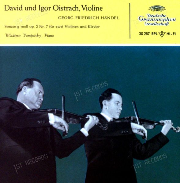 Oistrach, Händel - Opus 2 No.7 -Sonate G Moll Für Zwei Violinen 7in 1957 (VG+/VG+)