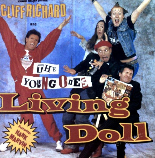 Cliff Richard And The Young Ones Feat. Hank Marvin - Living Doll 7in 1986 (VG+/VG+)