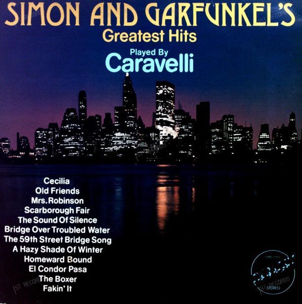 Caravelli - Simon And Garfunkel Greatest Hits Played By Caravelli LP 1975 (VG/VG)