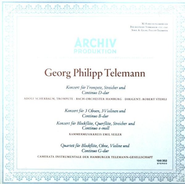 Georg Philipp Telemann - Konzert Für Trompete, Streicher... LP (VG+/VG+)