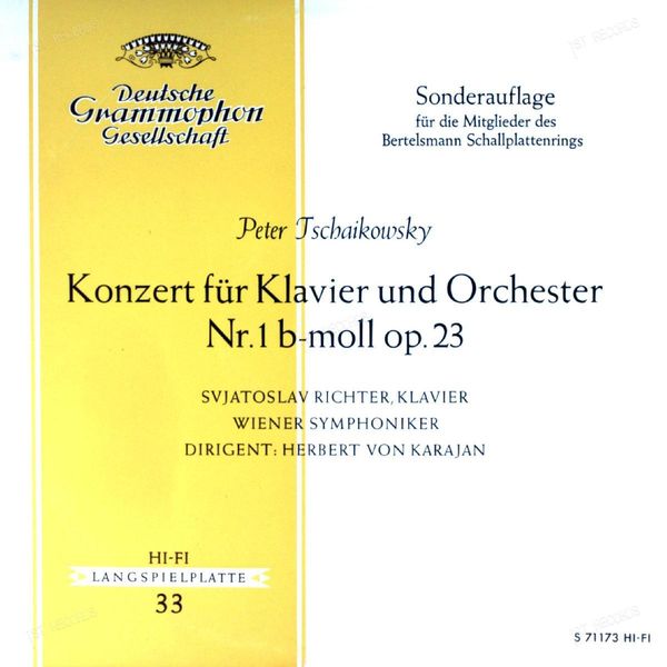 Tschaikowski / Richter, Karajan - Klavier & Orchester Nr. 1 B-moll Op.23 LP (VG/VG)