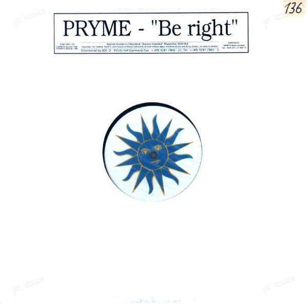 Pryme - Be Right Maxi 1996 (VG/VG)