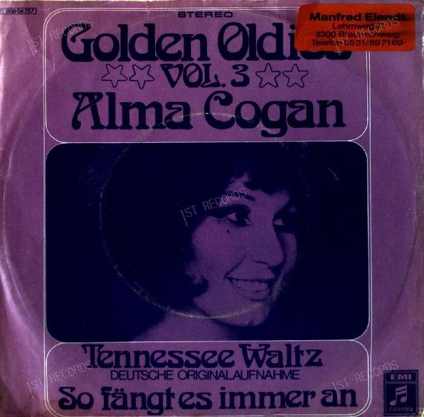 Alma Cogan - Tennessee Waltz / So Fängt Es Immer An 7in 1971 (VG/VG)