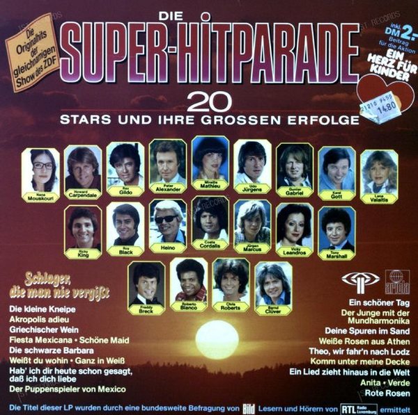 Various - Die Super-Hitparade (20 Stars Und Ihre Grossen Erfolge) LP (VG+/VG+)