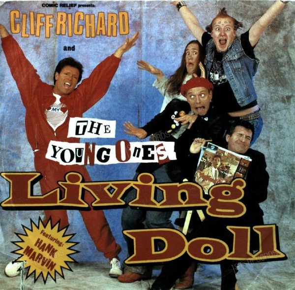 Cliff Richard And The Young Ones Feat. Hank Marvin - Living Doll 7in 1986 (VG/VG)