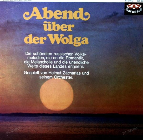 Helmut Zacharias - Abend über der Wolga - Lieder aus dem alten Rußland LP (VG+/VG+)