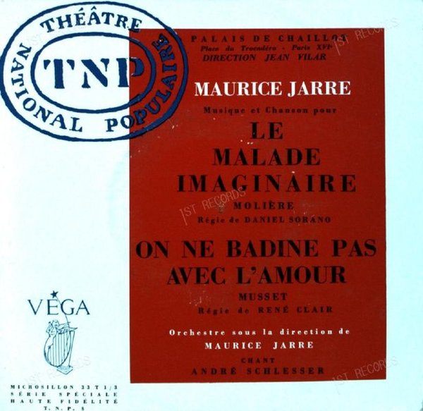 Maurice Jarre - Le Malade Imaginaire / On Ne Badine Pas Avec L'Amour 7in (VG/VG)