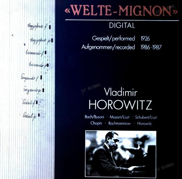 Vladimir Horowitz - Welte-Mignon Digital Vladimir Horowitz 1926 GER LP 1988 (VG+/VG)