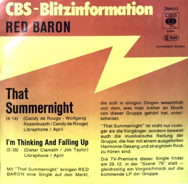 Red Baron - That Summernight 7in (VG+/VG+)