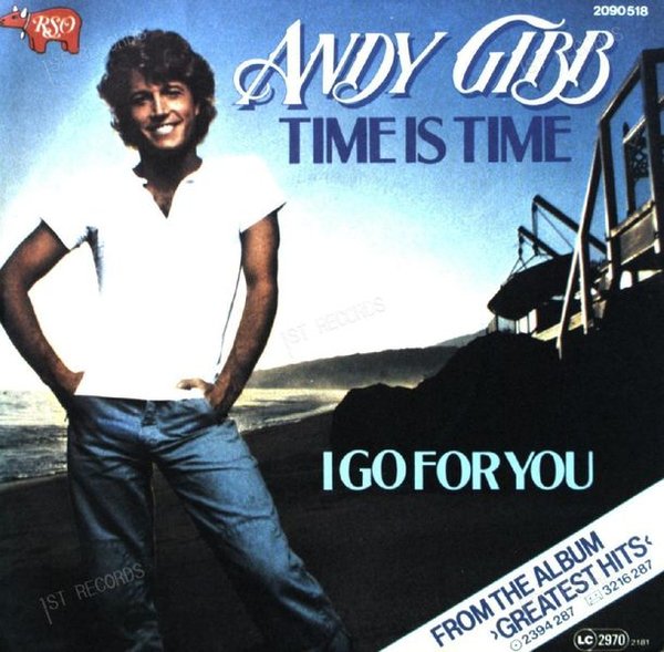 Andy Gibb - Time Is Time / I Go For You 7in 1980 (VG+/VG+)