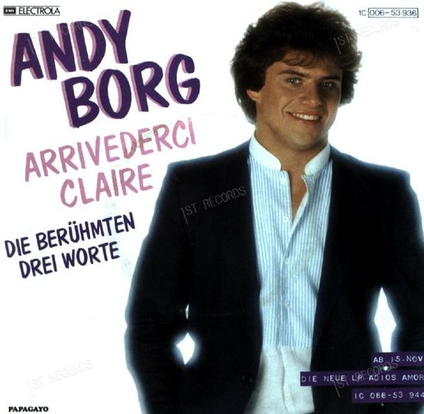 Andy Borg - Arrivederci Claire 7" (VG/VG)