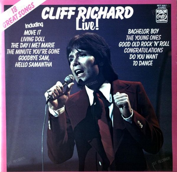 Cliff Richard - Cliff Richard Live LP (VG/VG)